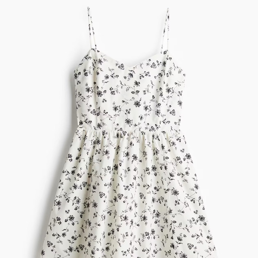 H&M Black and White Floral Mini Dress